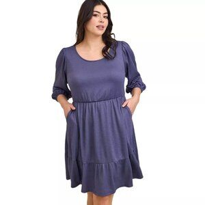 Torrid At The Knee Slub Rib Voluminous Dress Sz 2 (2X 18-20) Lavender